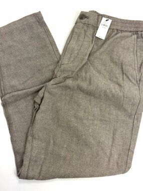Banana Republic Factory Linen Blend Pants 31x30 Brown Athletic Fit Flat Front